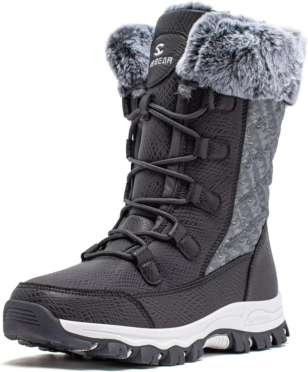 HOBIBEAR Damen Schneestiefel Warm Gefütterte Anti-Rutsch Wasserdicht Outdoor Winterstiefel