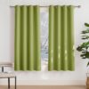 PONY DANCE Verdunkelungsvorhang Grün Gardinen Wohnzimmer Modern Kurz 2 Stücke H 175 x B 140