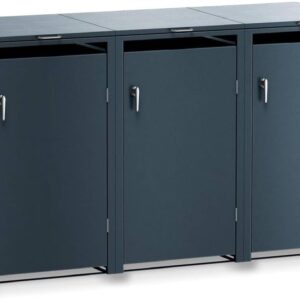 Metzler Mülltonnenbox 3er 240L aus massivem und pulverbeschichtetem Stahl in Anthrazit |