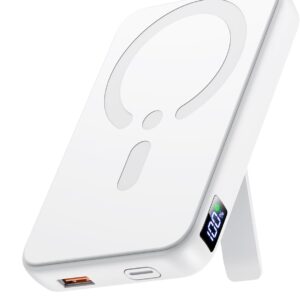 Kabellose Powerbank für Magsafe, 12000mAh Power Bank mit Klappbarem Standfuß, 22.5W PD USB-A