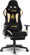 Symino Gaming Stuhl, Luxuriöser Wildlederimitat Gaming Chair, Ergonomischer Bürostuhl