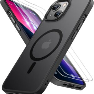 Miracase Magnetisch für iPhone 13 Hülle für Magsafe[mit 2 Schutzglas] Militärschutz Stoßfest