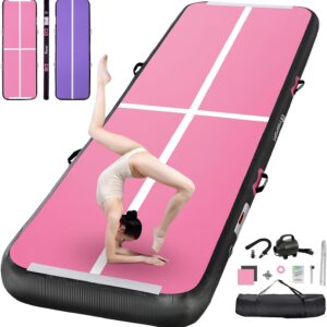 FBSPORT Airtrack Matte 10/20 cm Höhe 2/3/4/5/6/M Dicke Gymnastikmatte mit Luftpumpe