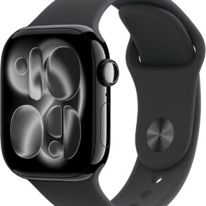 Apple Watch Series 11 GPS 42 mm Smartwatch mit Aluminiumgehäuse in Diamantschwarz und