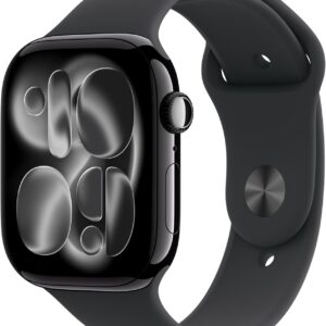 Apple Watch Series 11 GPS 46 mm Smartwatch mit Aluminiumgehäuse in Diamantschwarz und