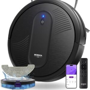 MONSGA Saugroboter mit Wischfunktion 4000PA, Saug und Wischroboter 3 in 1 mit 2