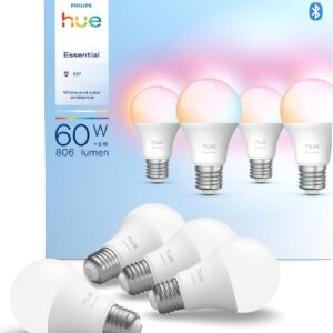 Philips Hue Essential Smart LED A60 Glühbirne,white and color, E27-Fassung, 8 W, 2200 K–6500