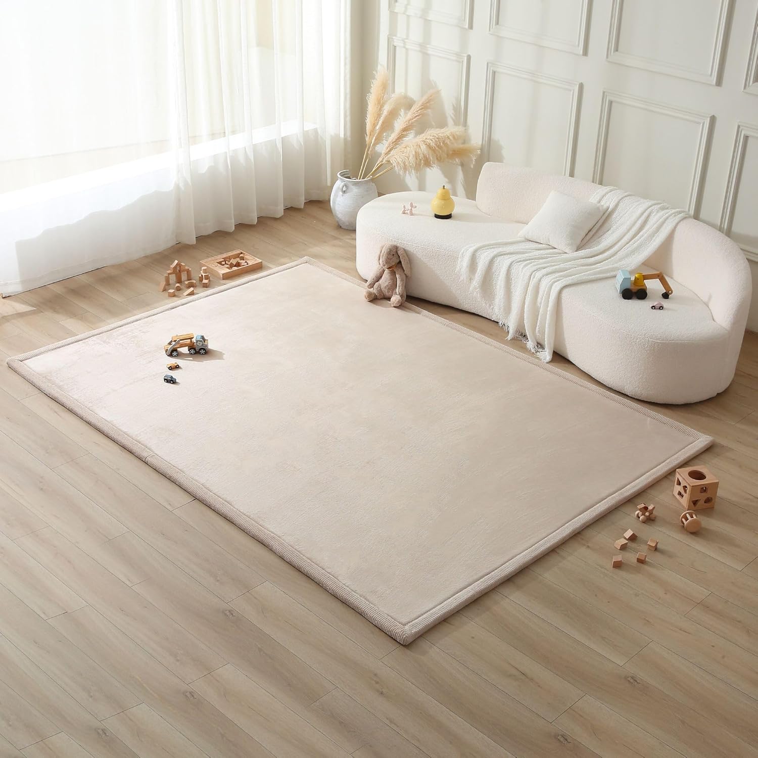 Hakuna Matte Wolkenweiche Spielmatte Baby 280x200x2,5cm, beige – Teppich für Kinderzimmer