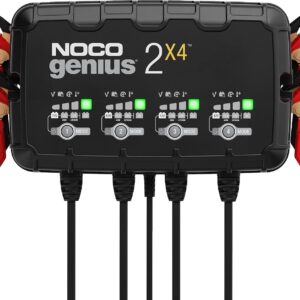 NOCO GENIUS2X4: 4-Bank 8A (2A pro Bank) Batterieladegerät für Auto & Motorrad — 6V/12V