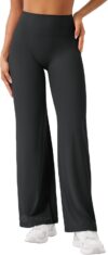 Nahtlose Straight Leggings Damen Hohe Taille Flared Leggings Yoga Hosen Sport Yoga Legging