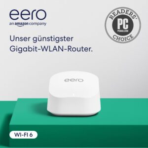 Amazon eero 6+ Mesh-WLAN-Router | 1-Gbit/s-Ethernet | Bis zu 140 m² Abdeckung | Für