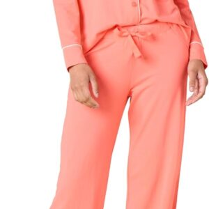 Amazon Essentials Damen Schlafanzug-Set Baumwollmodal langärmliges Hemd und Lange Hose