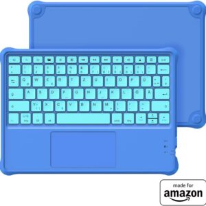 Kabellose Bluetooth-Tastatur „Made for Amazon“ für Kinder, blau, für Fire HD 10 Kids- und