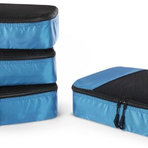 Amazon Essentials 4-teiliges Packwürfel-Reisezubehörset, Gepäckorganizer mit