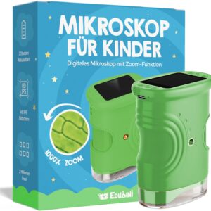 Edubini Digitales Mikroskop für Kinder [1000-fache Vergrößerung] – Tragbares
