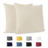 Dreamzie Kissenbezug 30×30 (Set mit 2) – 100% Jersey Baumwolle 150 g/qm Kissenbezüge -Beige