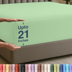 Utopia Bedding Queensize-Spannbetttuch mit extra tiefen Taschen, passend für Matratzen bis