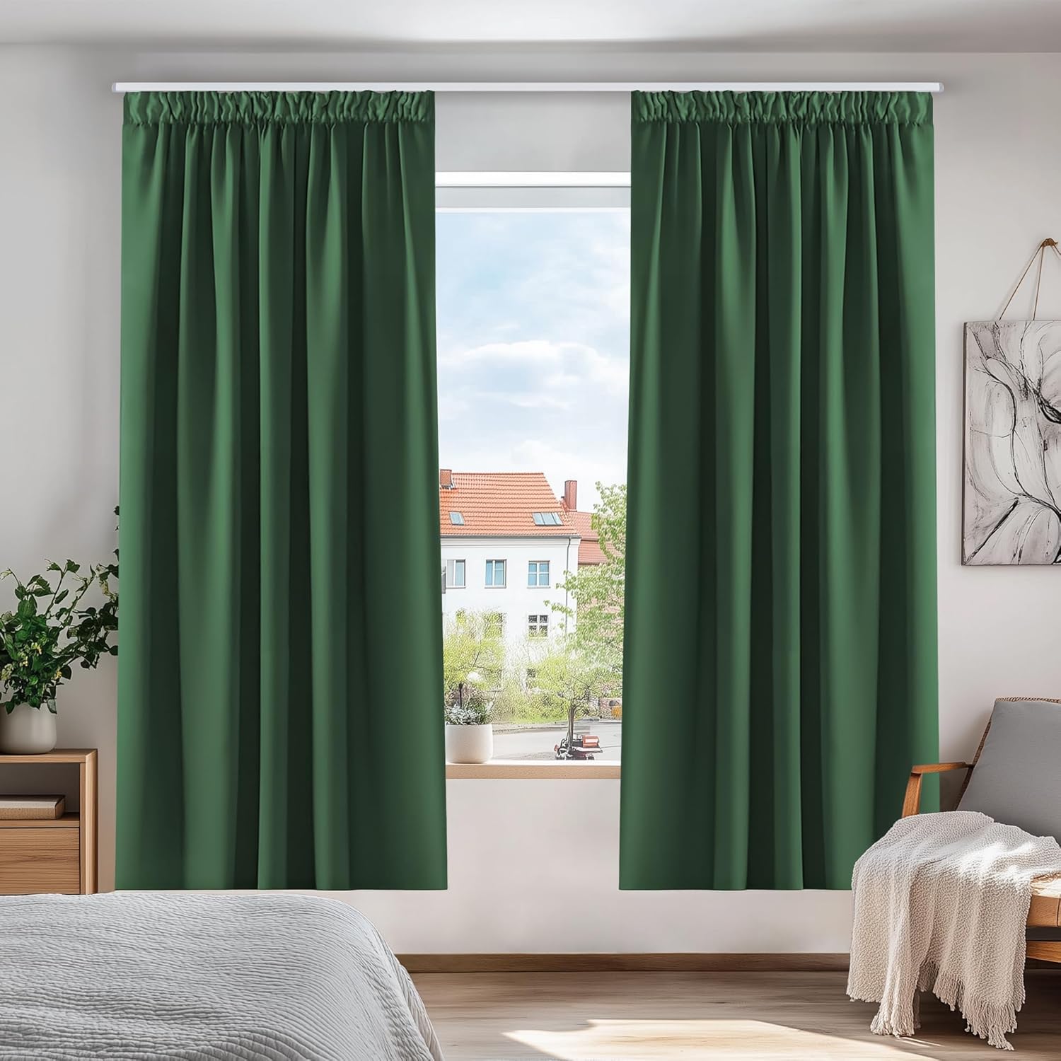 Deconovo Vorhang Verdunkelungsvorhang Kräuselband Gardinen Wohnzimmer Blickdicht Vorhang
