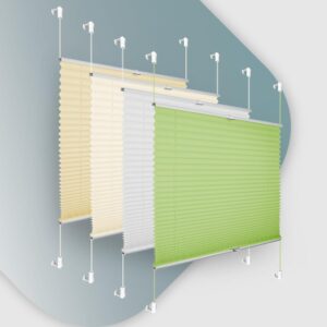 Buseu Plissee ohne Bohren Klemmfix 35x110cm(BxH) Grün Jalousie Sonnenschutz Easyfix