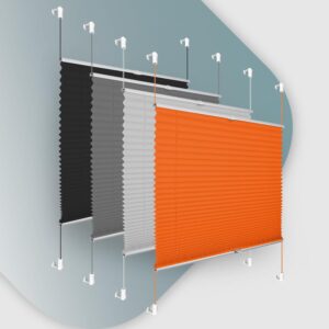 Buseu Plissee ohne Bohren Klemmfix 35x110cm(BxH) Orange Jalousie Sonnenschutz Easyfix