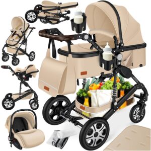 KESSER® Loops 4 in 1 Kinderwagen Kombikinderwagen Komplett-Set inkl. Babywanne & Buggy